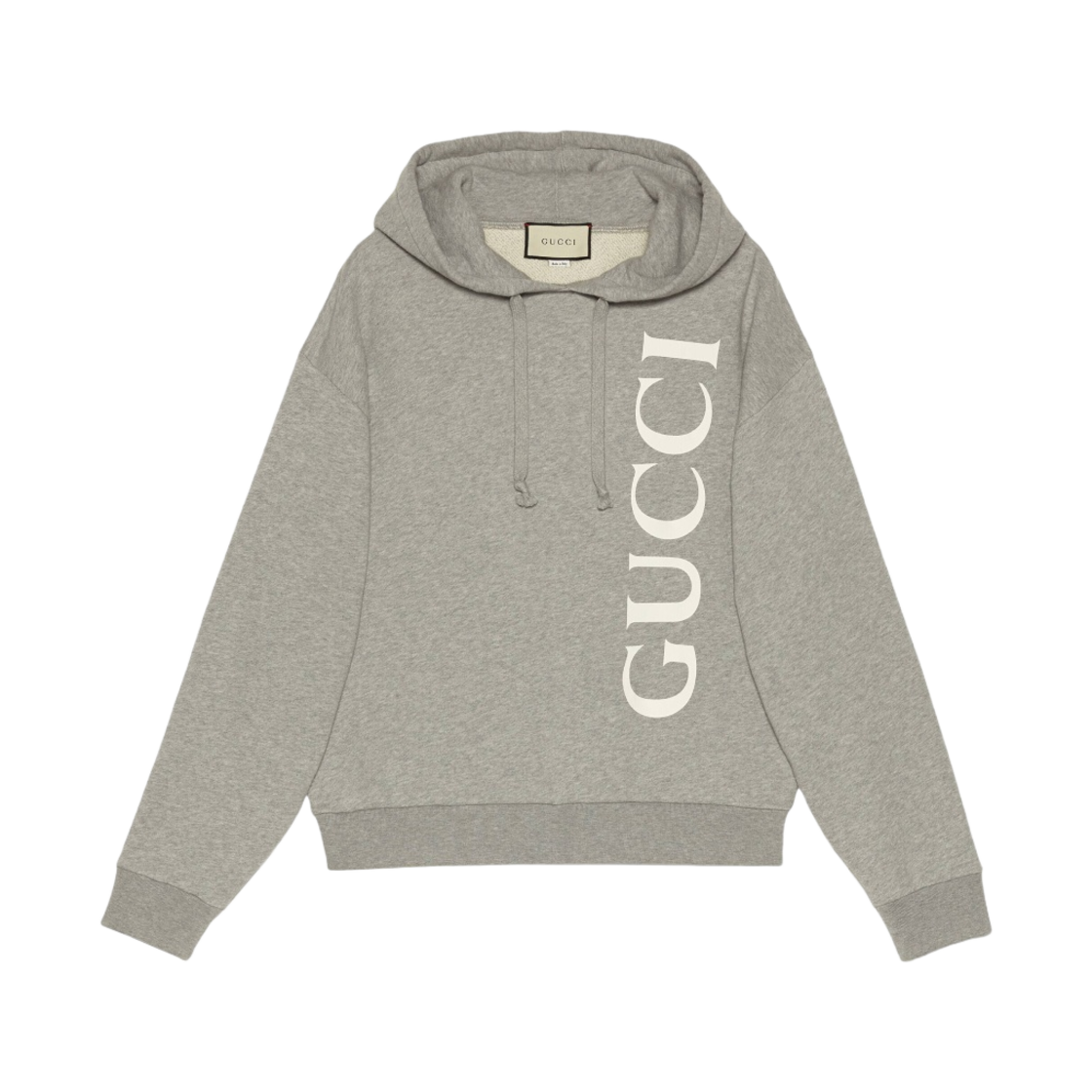구찌 라지 로고 라이트 저지 후드 스웨트셔츠 그레이 말(Gucci Large Logo Light Jersey Hooded Sweatshirt Grey Marl) - 1