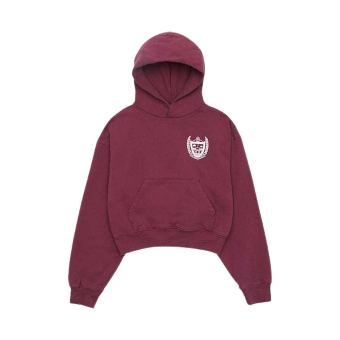 (W) 스포티 앤 리치 버버리 힐스 크롭 후디 말롯((W) Sporty & Rich Berverly Hills Cropped Hoodie Merlot)