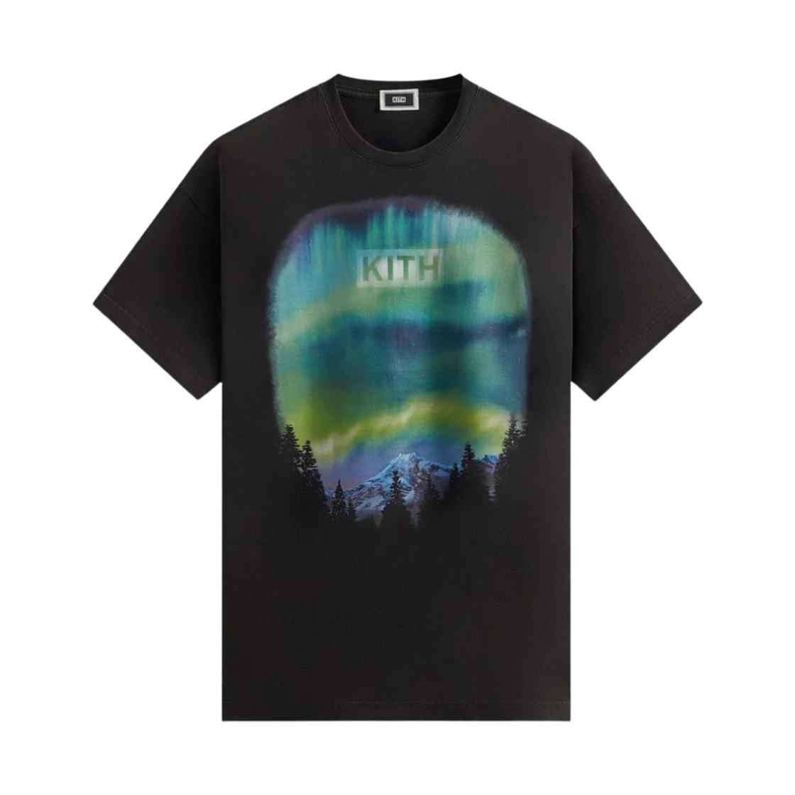 키스 오로라 클래식 로고 빈티지 티셔츠 블랙(Kith Aurora Classic Logo Vintage T-Shirt Black) - 1