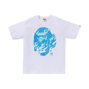 BAPE Flame Ape Head T-Shirt White Blue