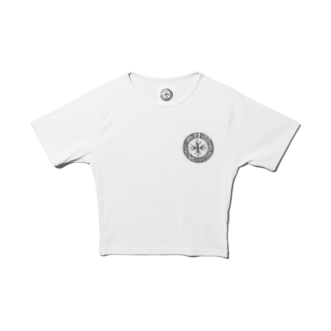 펀치 드렁크 파티즈 베일드 로고 크롭 탑 화이트