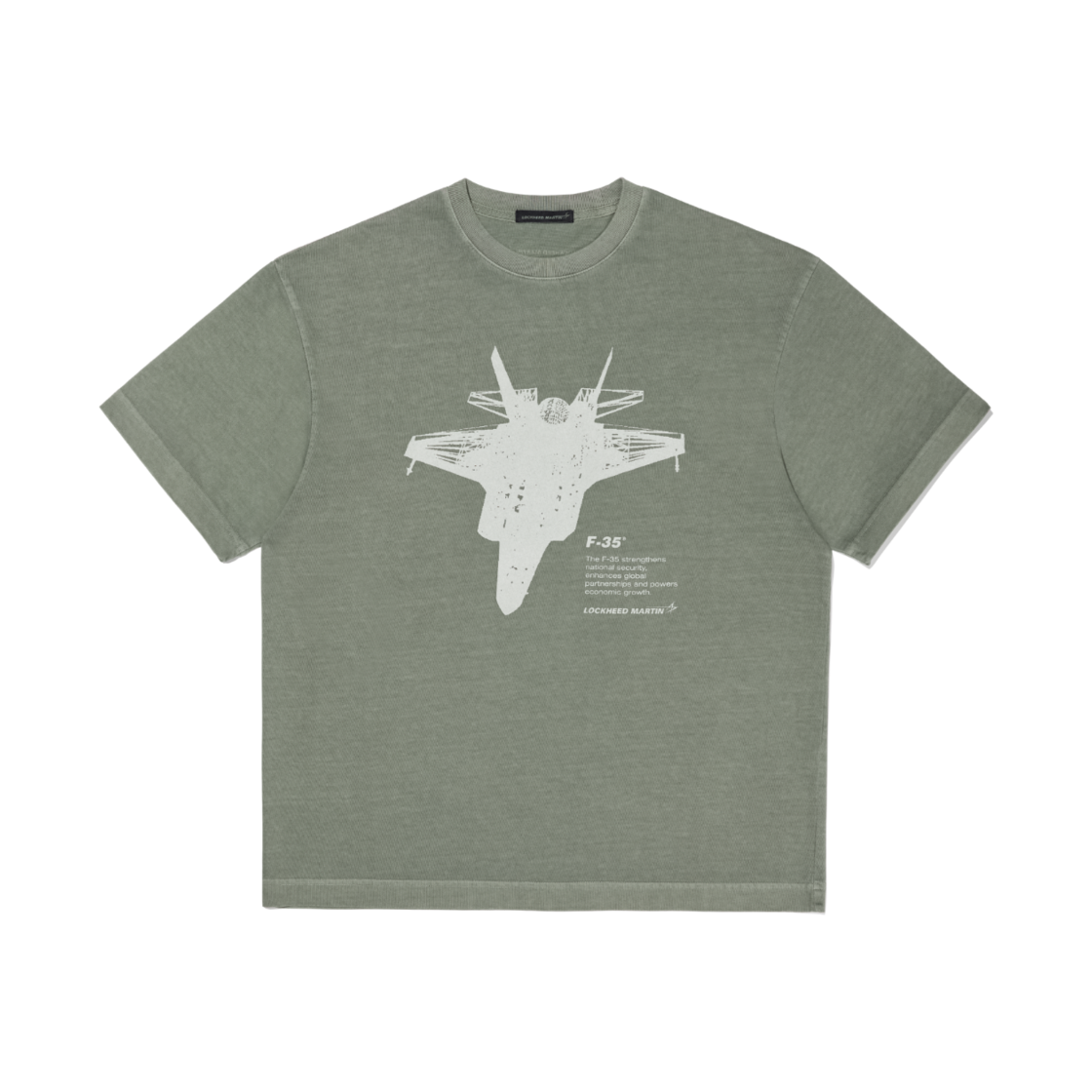 L24UTS072KHA LOCKHEED MARTIN LM F-35 Graphic Garment Dyed Over T-Shirt Khaki