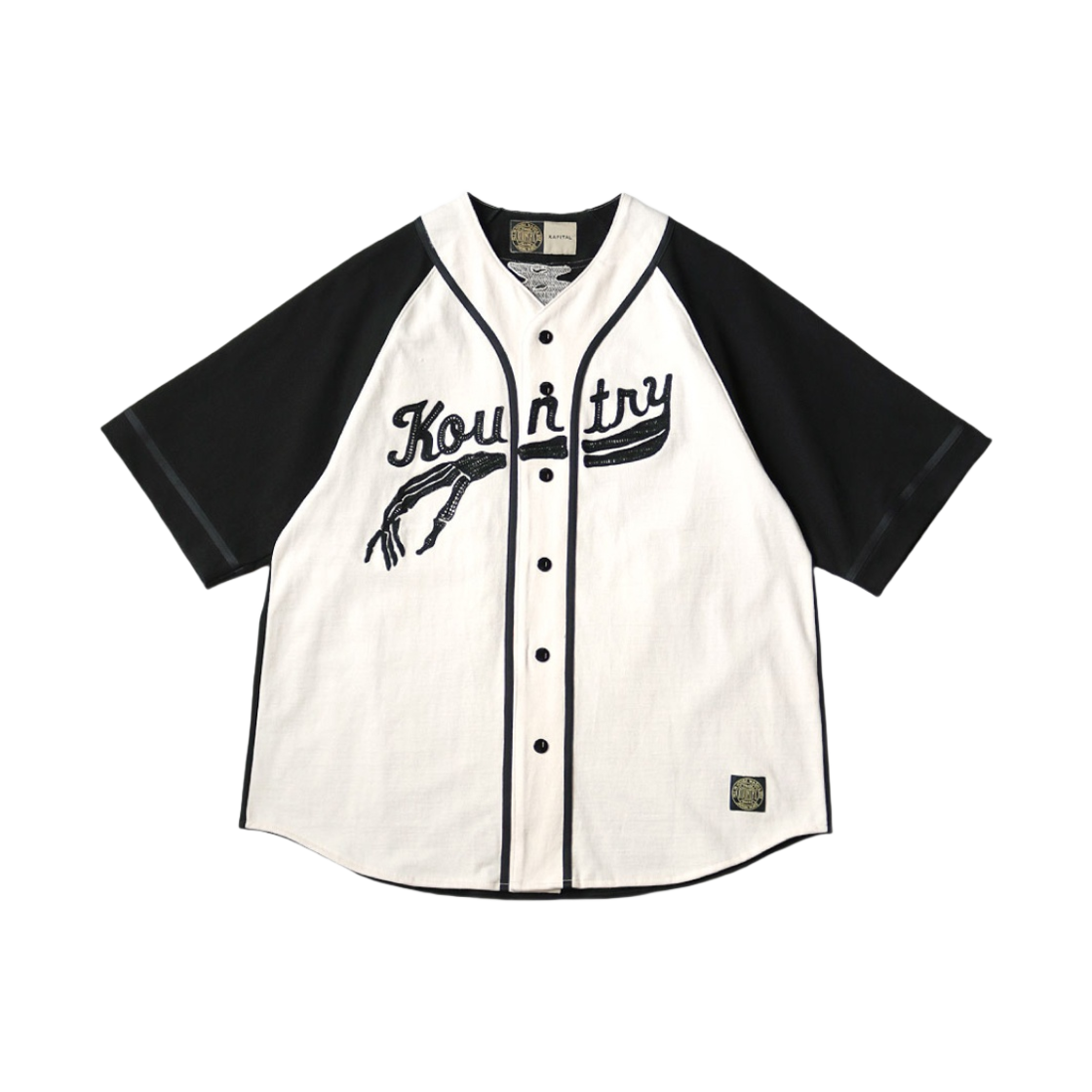 캐피탈 베이스볼 본 셔츠 키나리 블랙(Kapital Baseball Bone Shirt Kinari Black)