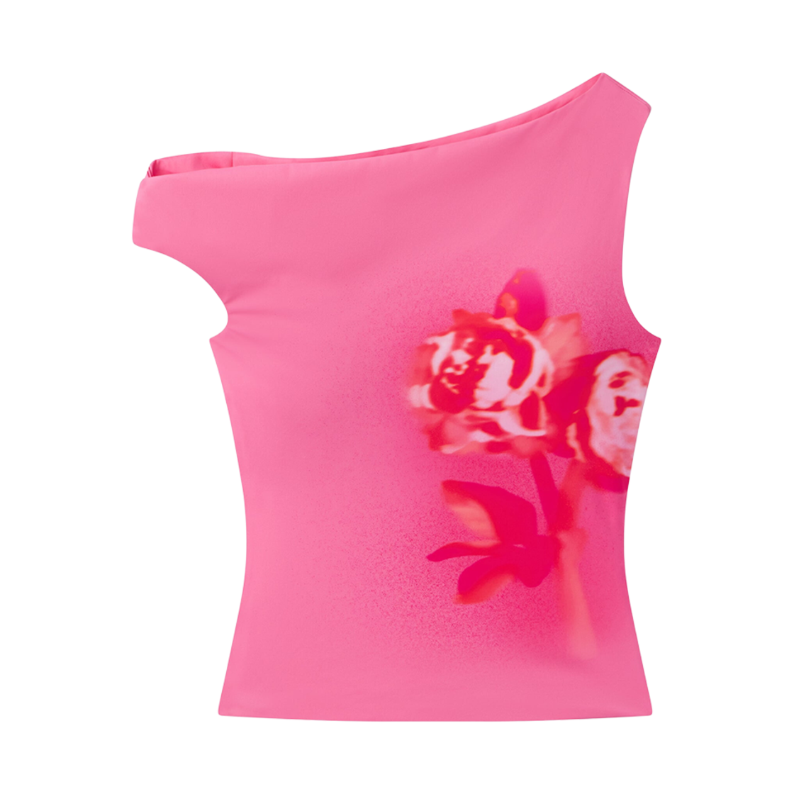 (W) 카이 x 이오네스 스무스 스트레치 어시메트리컬 탑 핑크 피오니((W) Khy x Ioannes Smooth Stretch Asymmetrical Top Pink Peony)