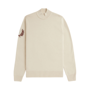 Fred Perry Laurel Wreath Mock Neck Knit Oatmeal