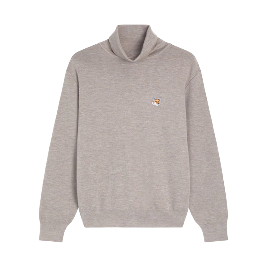 메종 키츠네 폭스 헤드 패치 터틀넥 니트 베이지 멜란지(Maison Kitsune Fox Head Patch Turtleneck Knit Beige Melange) - 1