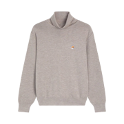 Maison Kitsune Fox Head Patch Turtleneck Knit Beige Melange