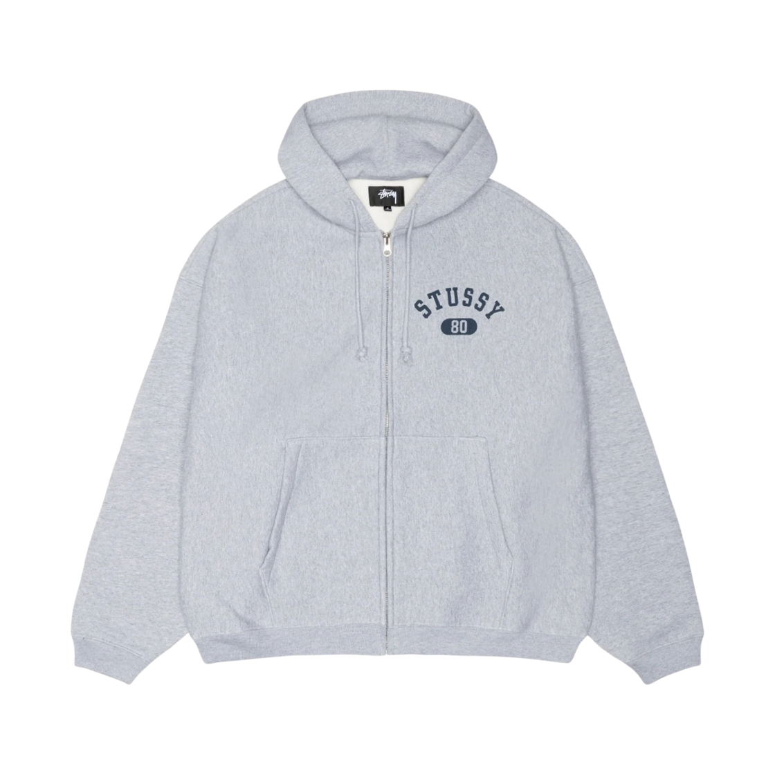 118589 Stussy Varsity Zip Hoodie Grey Heather