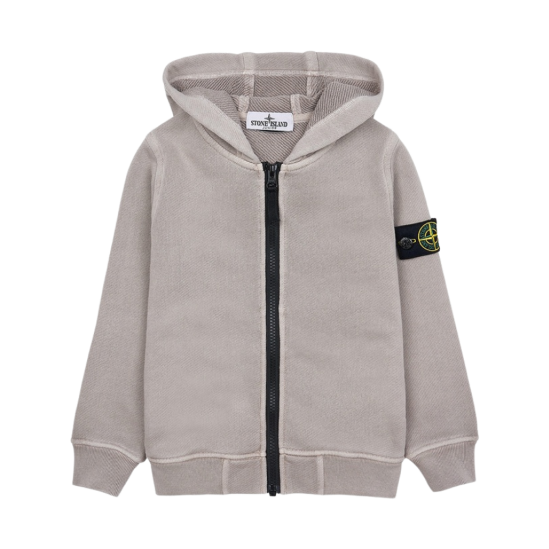 (키즈) 스톤 아일랜드 61241 와펜 로고 집업 후드 도브 그레이 - 23FW((Kids) Stone Island 61241 Wappen Logo Zip Up Hoodie Dove Grey - 23FW) - 1
