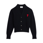 AMI de Coeur Embroidery Cardigan Black
