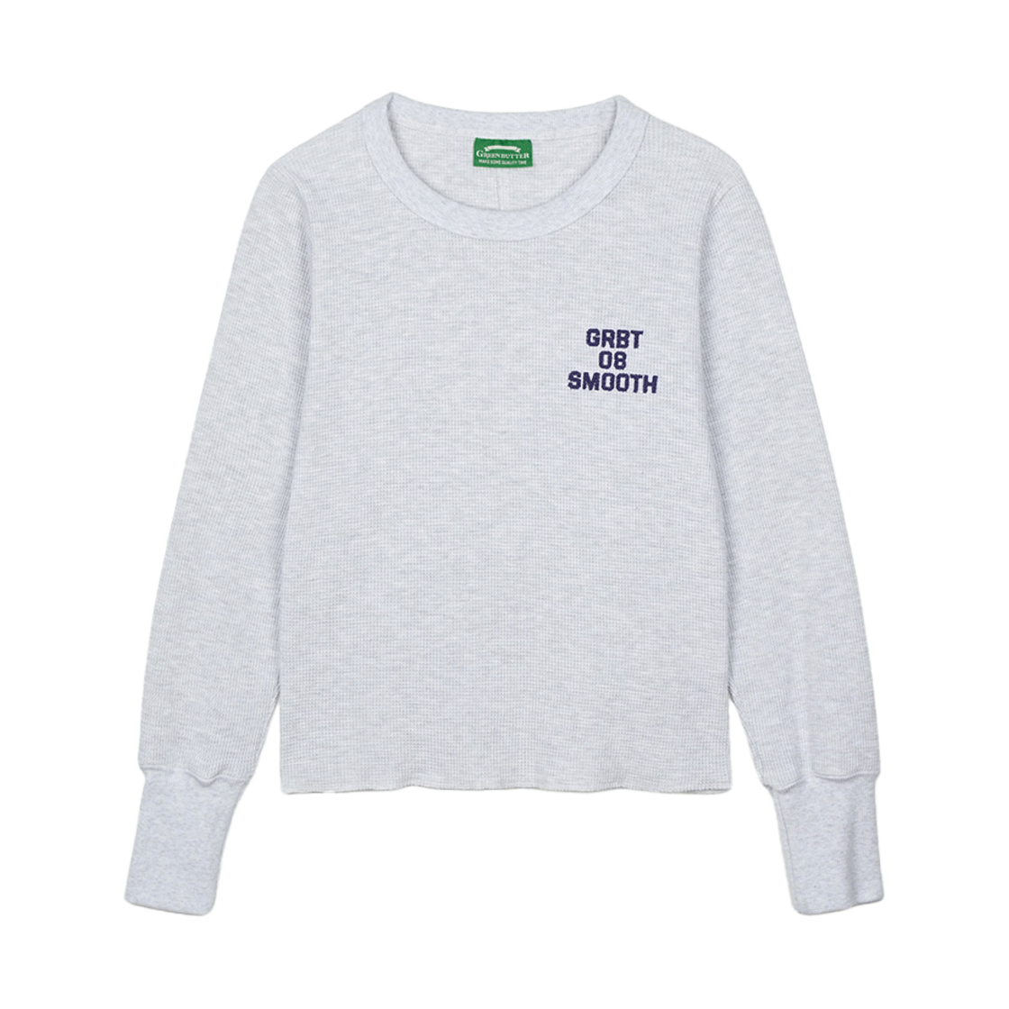 그린버터 와플 롱 슬리브 티 라이트 멜란지(Greenbutter Waffle Long Sleeve Tee L/Melange) - 1