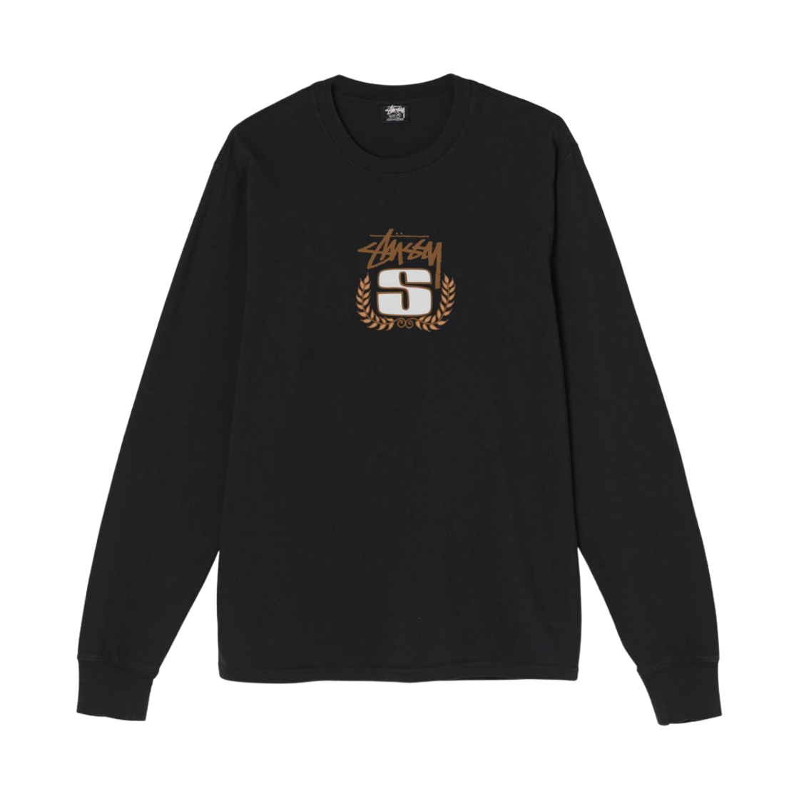 1994726 Stussy S Wreath Pigment Dyed LS T-Shirt Black