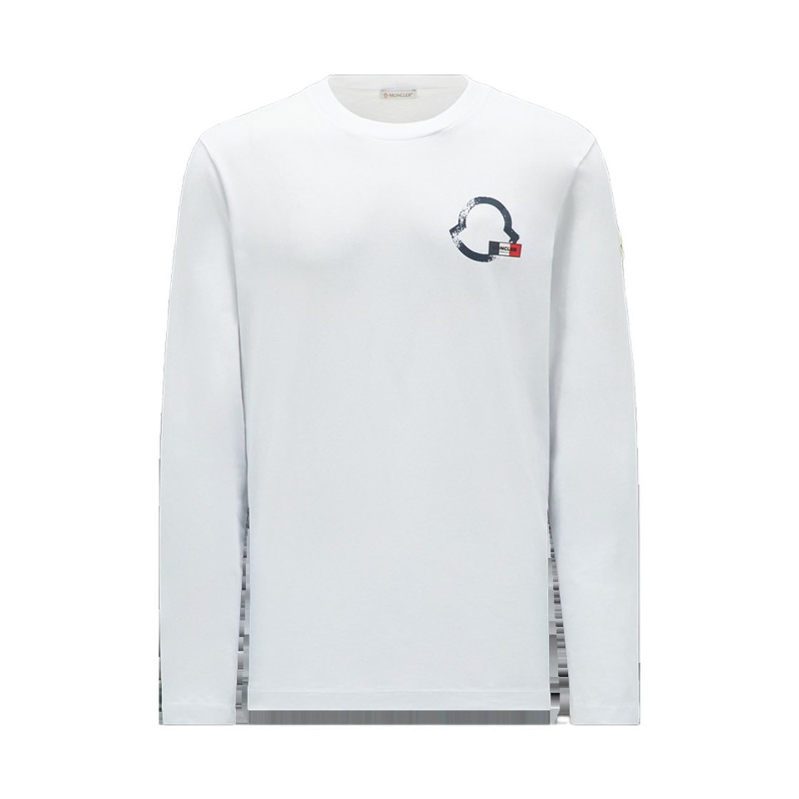 몽클레르 로고 아웃라인 롱슬리브 티셔츠 옵티컬 화이트 - 23FW(Moncler Logo Outline Long Sleeve T-Shirt Optical White - 23FW) - 1