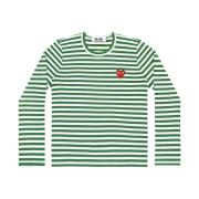 Play Comme des Garcons Striped LS T-Shirt Green White