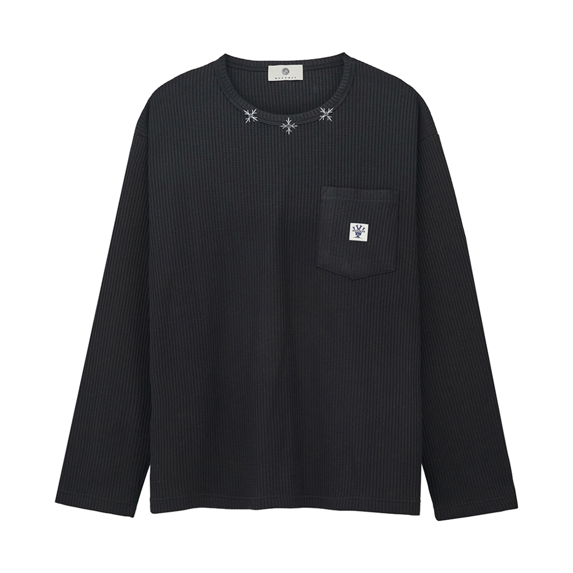 우드먼 로얄 포켓 와플 롱 슬리브 블랙(Woodman Royal Pocket Waffle Long Sleeve Black)