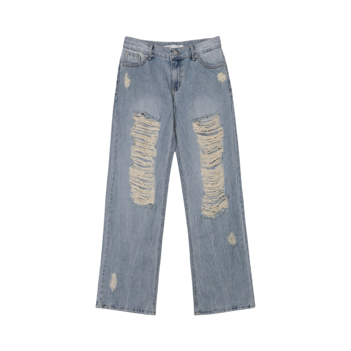(W) 보헤미안 서울 데미지 와이드 데님 팬츠 라이트 블루((W) Bohemian Seoul Damage Wide Denim Pants Light Blue)