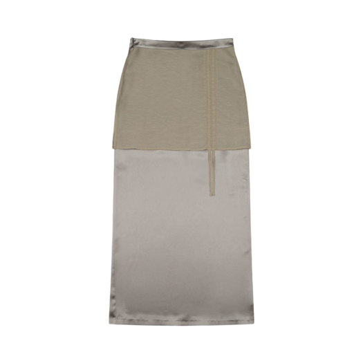 엔조블루스 스트라이프 테리 롱 스커트 라임 | ENZO BLUES | KREAM