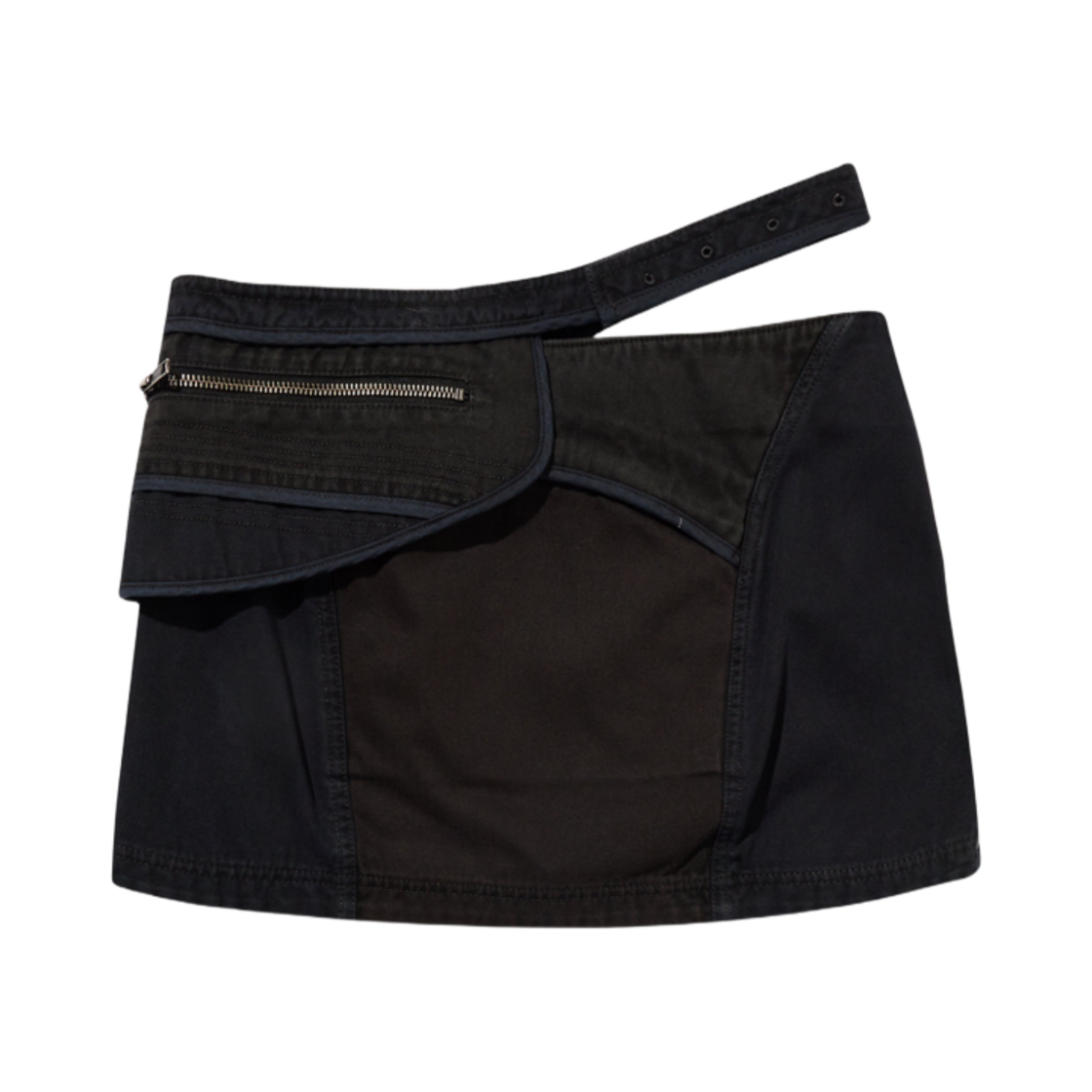 (W) 혜인 서 패치워크 미니 스커트 w/ 웨이스트 백 스톤((W) Hyein Seo Patchwork Mini Skirt w/ Waist Bag Stone) - 2