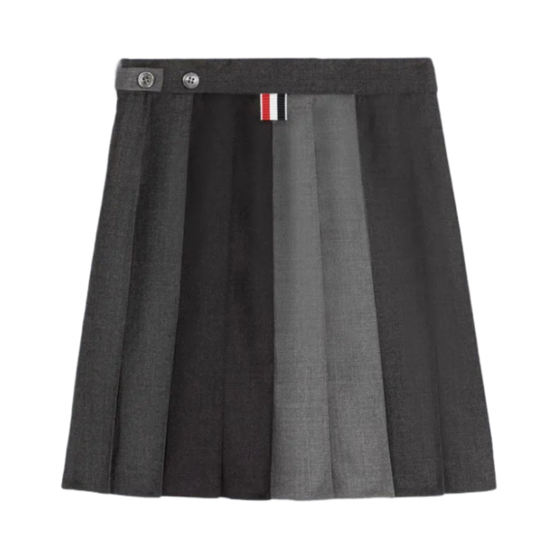 (키즈) 톰브라운 펀믹스 트윌 플리츠 미니 스커트 미디움 그레이((Kids) Thom Browne Funmix Twill Pleated Mini Skirt Medium Grey) - 2