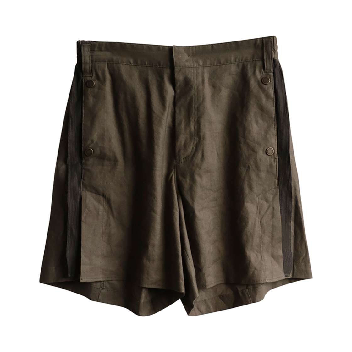 25SSHP01OLI NA A NANA Slit Shorts Olive