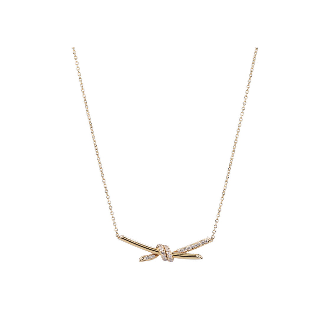 [B등급] 티파니 69544797 노트 펜던트 18K 옐로우 골드 다이아몬드 세팅([B등급] Tiffany Vintage Notes Pendant 18K Yellow Gold Diamond Setting)