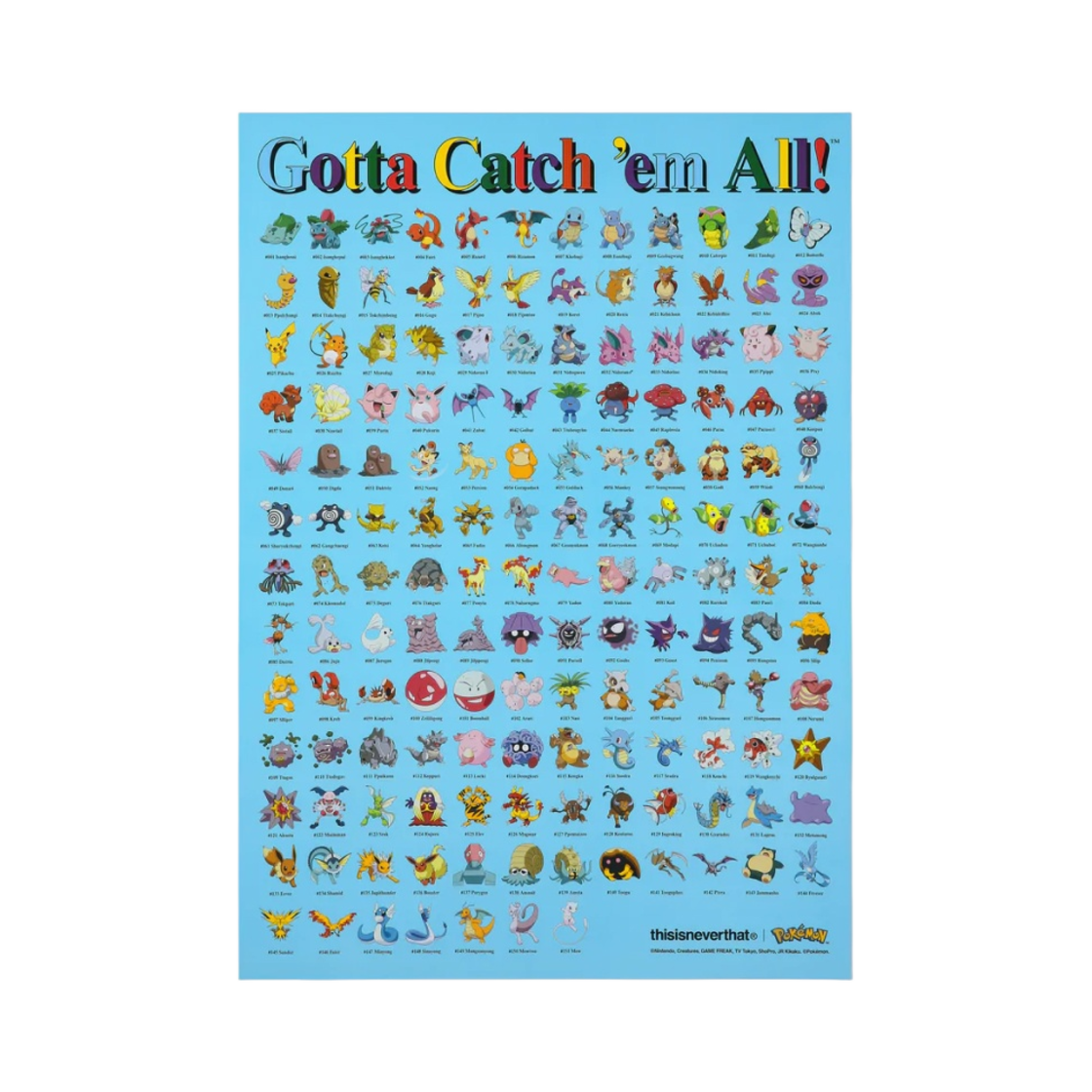 포켓몬 x 디스이즈네버댓 스티커 포스터 블루(Pokemon x Thisisneverthat Sticker Poster Blue)