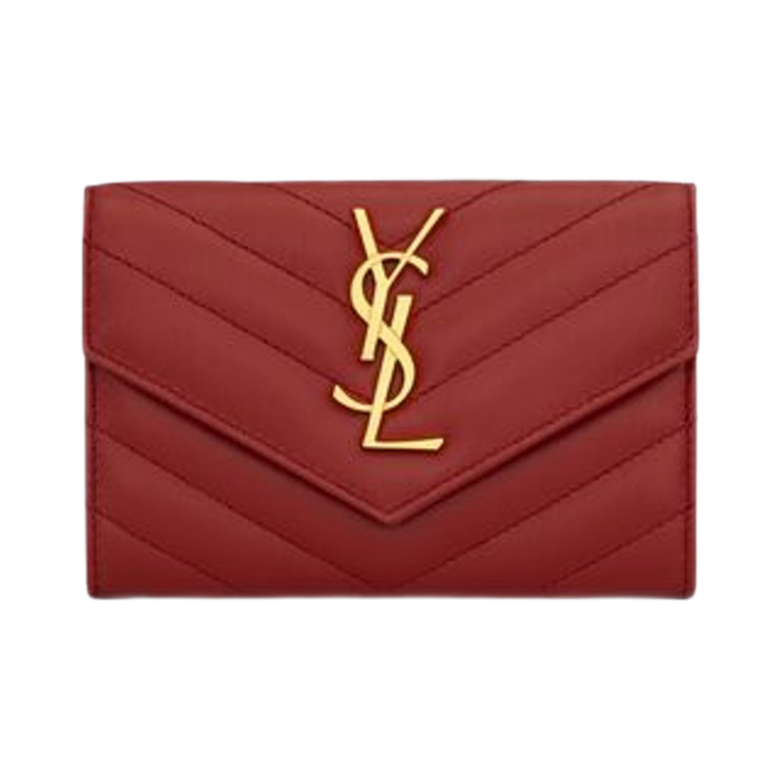 생로랑 카산드라 마틀라세 스몰 엔벨로프 월렛 램스킨 루즈 오피움(Saint Laurent Cassandre Matelasse Small Envelope Wallet in Lambskin Rouge Opium)