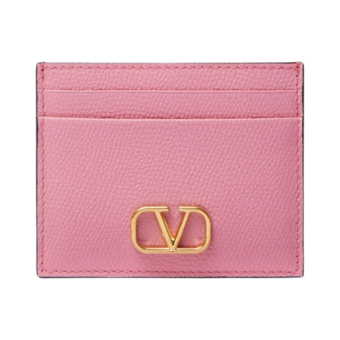 발렌티노 브이로고 시그니쳐 그레이니 카프스킨 카드 홀더 캔디 로즈(Valentino Vlogo Signature Grainy Calfskin Card Holder Candy Rose) - 1