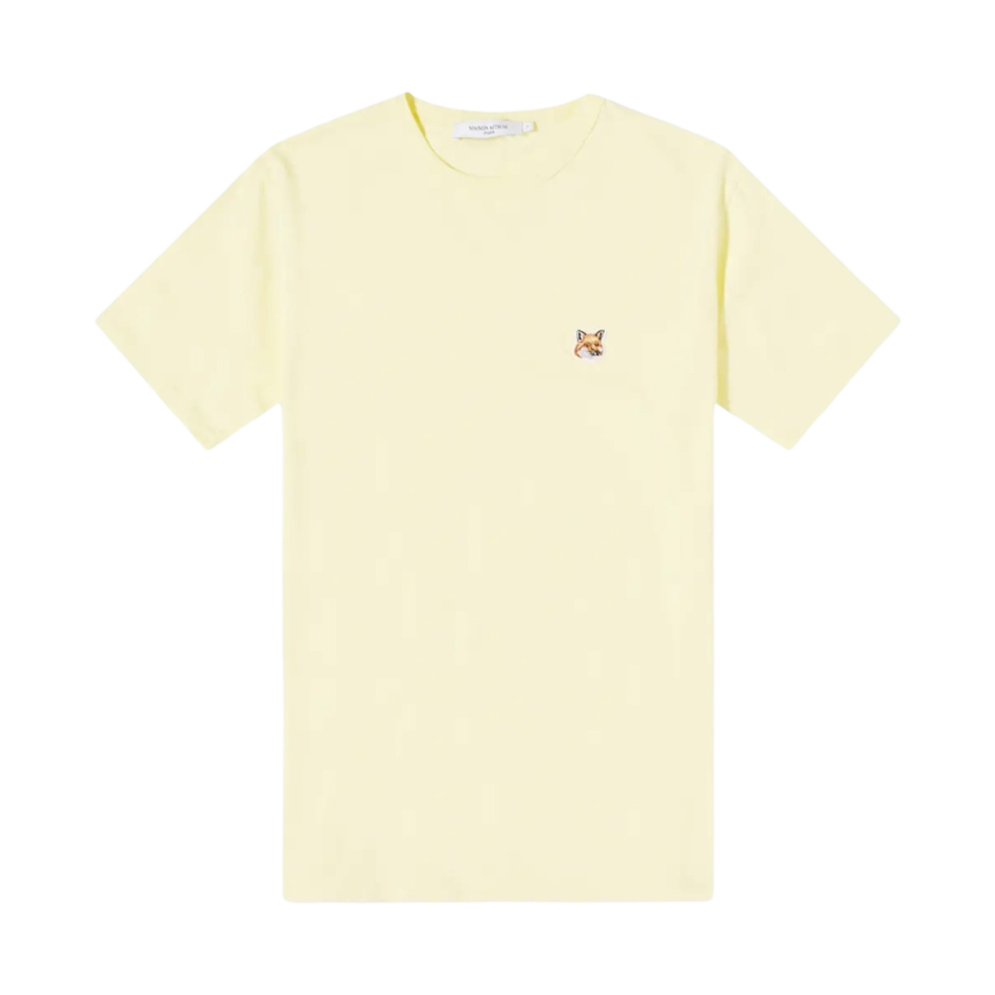 IM00111KJ0008-P720 Maison Kitsune Fox Head Patch Classic T-Shirt Light Yellow