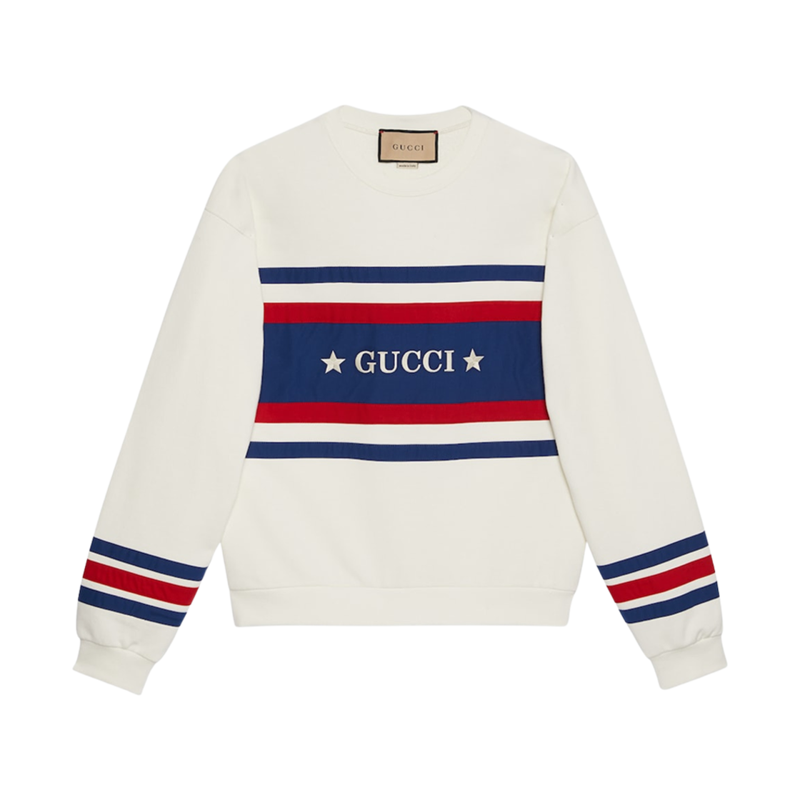 구찌 코튼 저지 스웨트셔츠 자수 오프 화이트(Gucci Cotton Jersey Sweatshirt with Embroidery Off White)