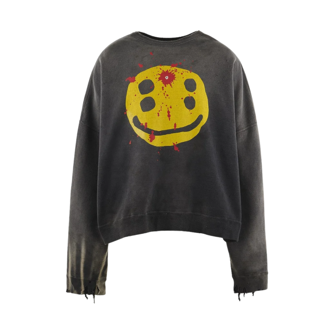 YS1-0000-C06 Saint Mxxxxxx x Cactus Plant Flea Market Smile Sweatshirt Black - 24AW