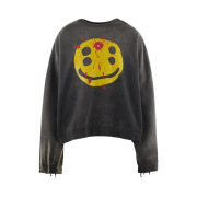 Saint Mxxxxxx x Cactus Plant Flea Market Smile Sweatshirt Black - 24AW