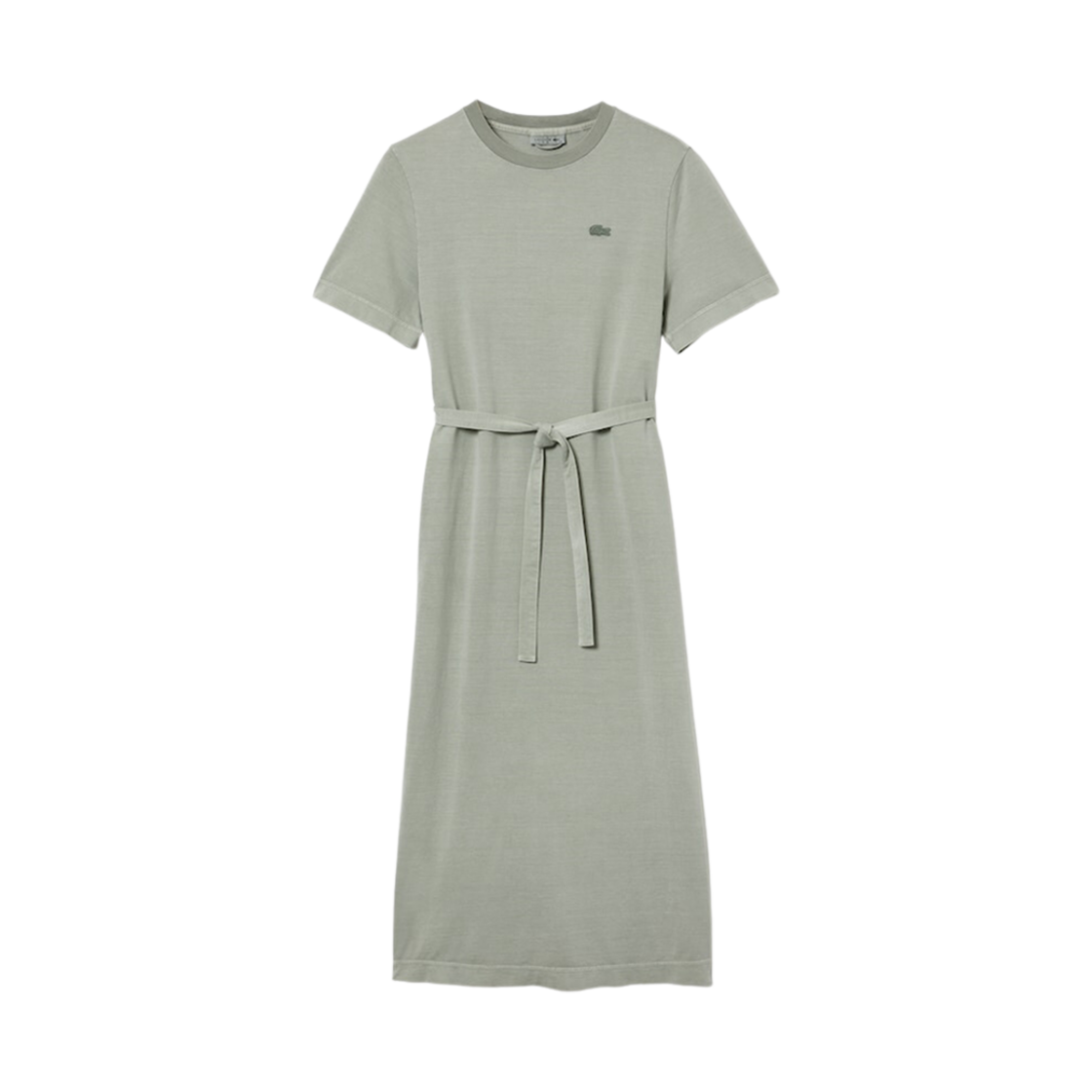 (W) 라코스테 에코 다이드 벨트 숏슬리브 티셔츠 드레스 라이트 그린((W) Lacoste Eco Dyed Belt Short Sleeve T-Shirt Dress Light Green) - 1