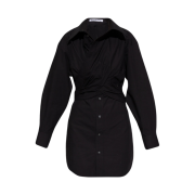 (W) Alexander Wang Draped Mini Shirt Dress Black
