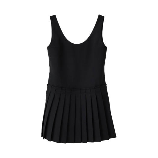 P0000BZN Tannat T/T Half Pleated One-Piece Black
