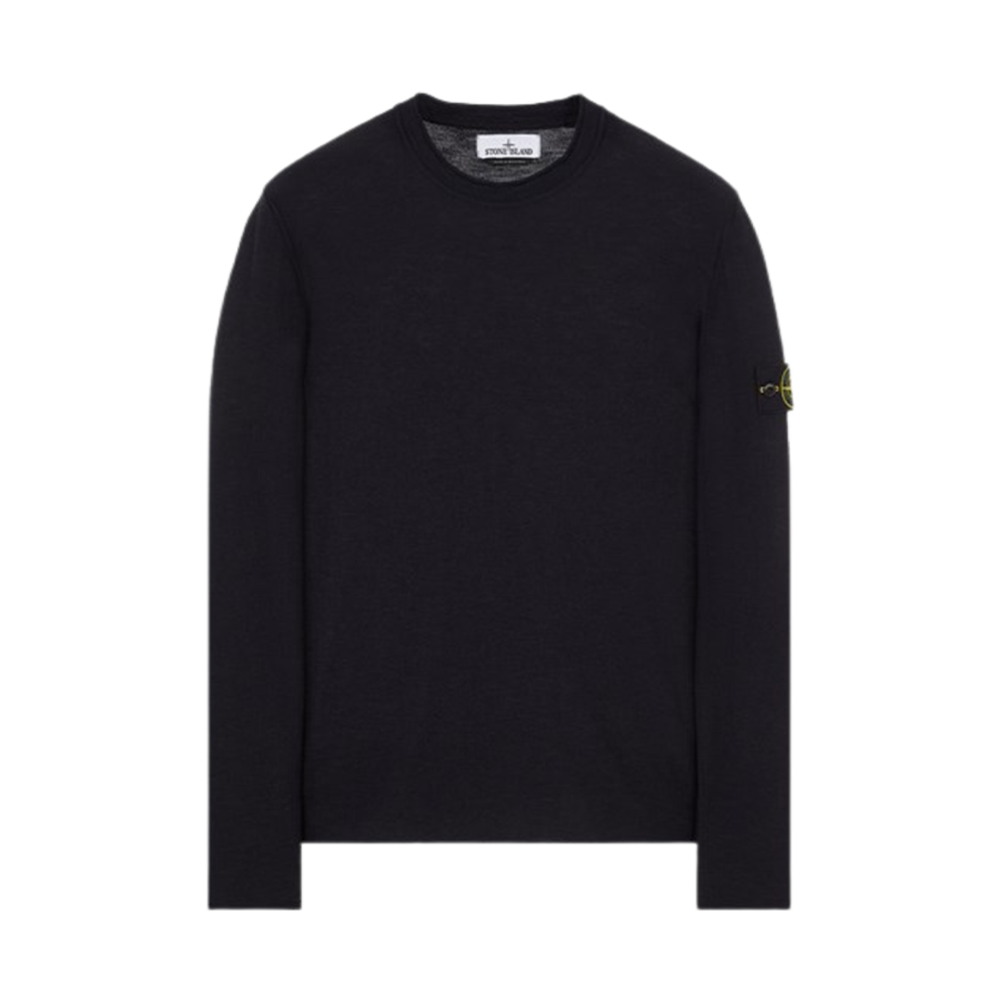 7915574B9-V0029 Stone Island 574B9 Reverse Stocking Stitch Slub Wool Nylon Crewneck Knit Black - 23FW