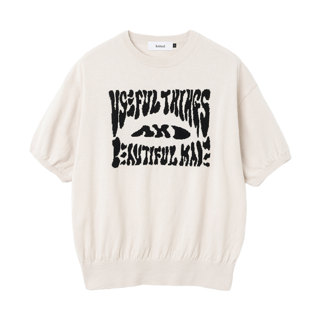 니티드 코튼 자카드 하프 니트 스위스