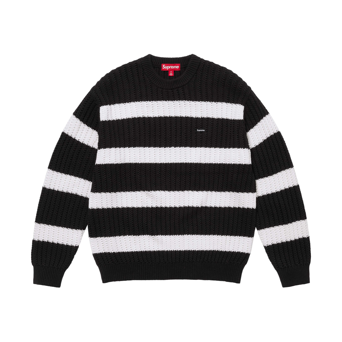 슈프림 루즈 게이지 스트라이프 스몰 박스 스웨터 블랙 - 25SS(Supreme Loose Gauge Stripe Small Box Sweater Black - 25SS)