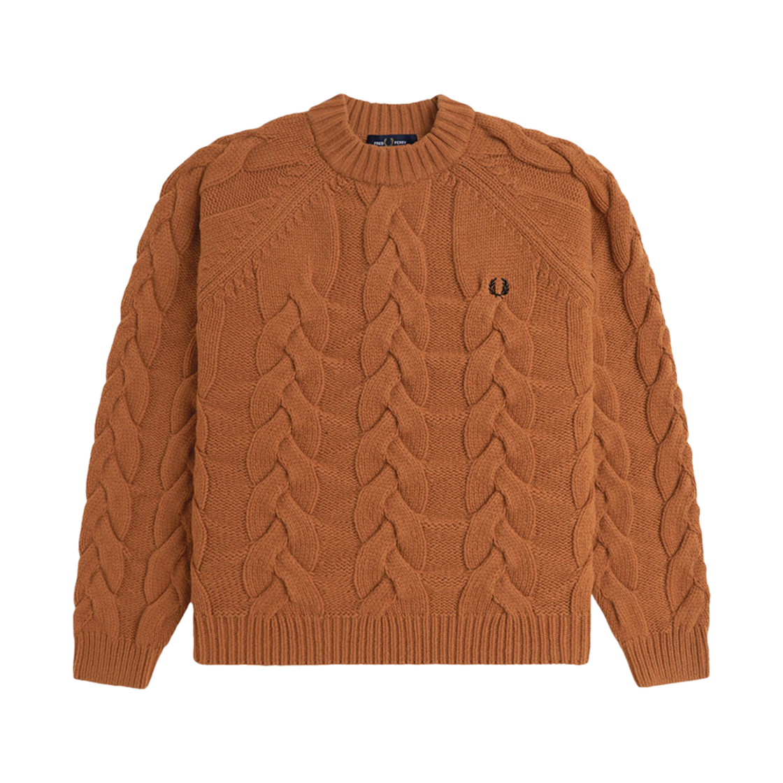 프레드페리 우먼 케이블 니트 모크넥 니트 마멀레이드(Fred Perry Womens Cable Knit Mock Neck Knit Marmalade) - 1