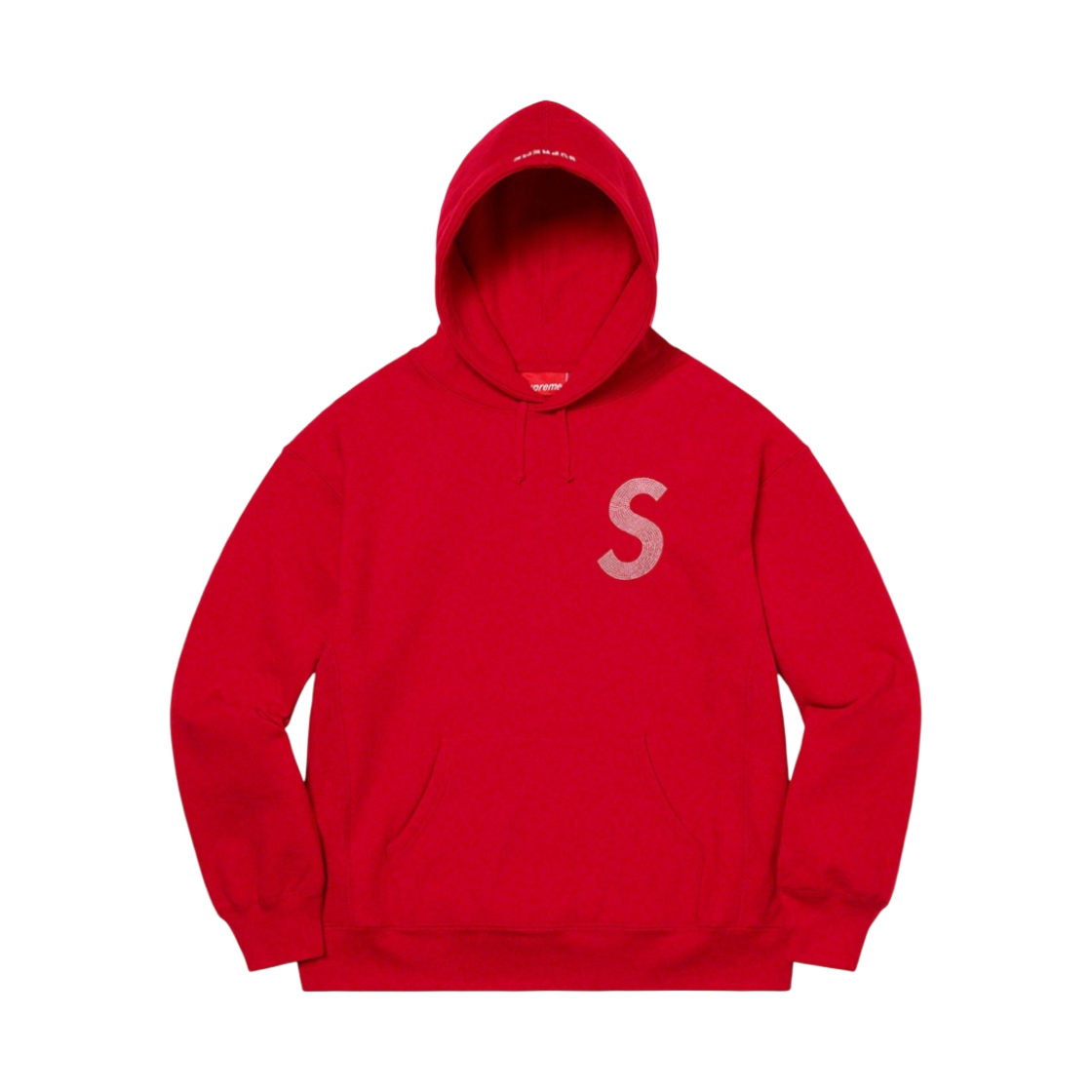 - Supreme Swarovski S Logo Hooded Sweatshirt Red - 21SS