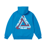 Palace Tri-Line Hood Aquatic Blue - 24FW