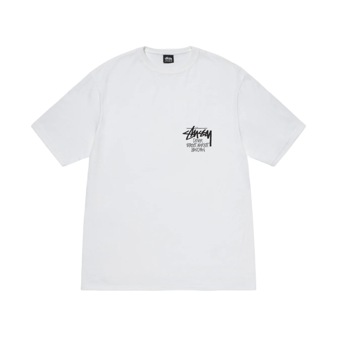 스투시 스탁 도버 스트리트 마켓 런던 티셔츠 화이트 2024(Stussy Stock DSM London T-Shirt White 2024) - 2