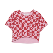 Gyeong Star Print Cut Off Crop Tee Pink