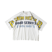 Kapital 18.5 Huge T-Shirt (Denim Repairpt) White