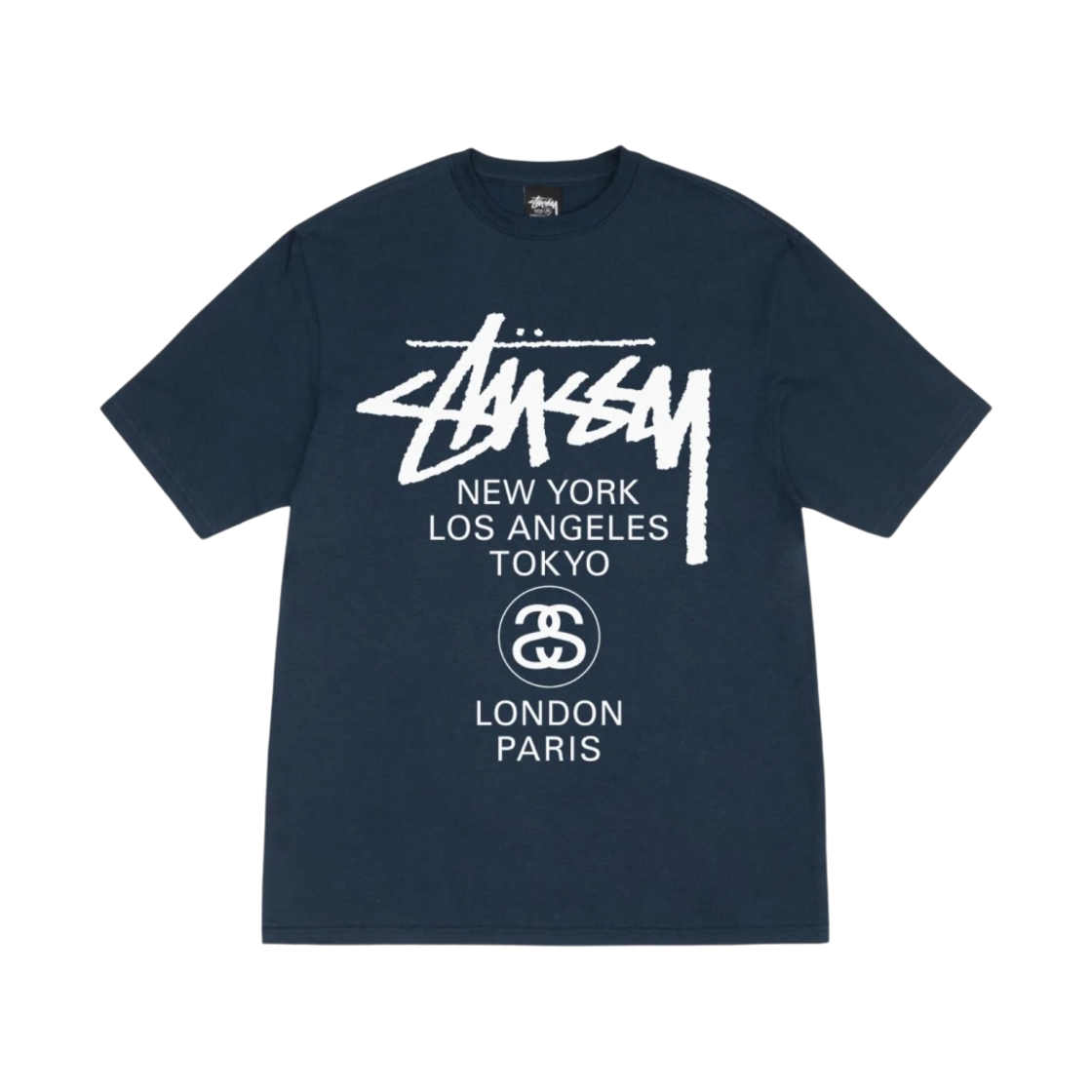 ★韓国の人気★【STUSSY】★World Tour T-Shirt Navy 2024★ 스투시 월드투어 티셔츠 네이비 2024,2025 | Stussy | KREAM