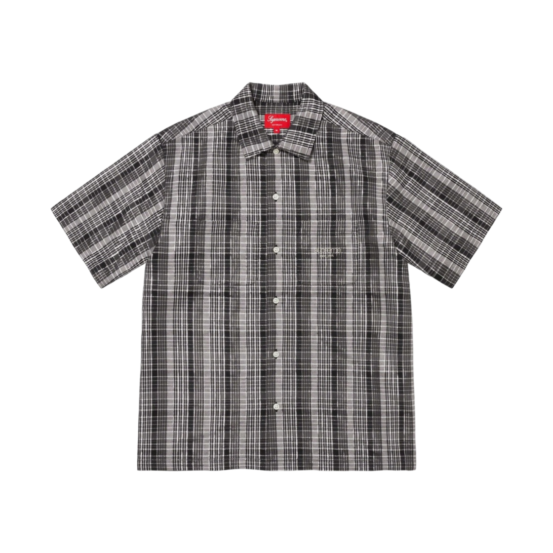 슈프림 메탈릭 플레이드 숏슬리브 셔츠 블랙 - 23SS(Supreme Metallic Plaid S/S Shirt Black - 23SS) - 1