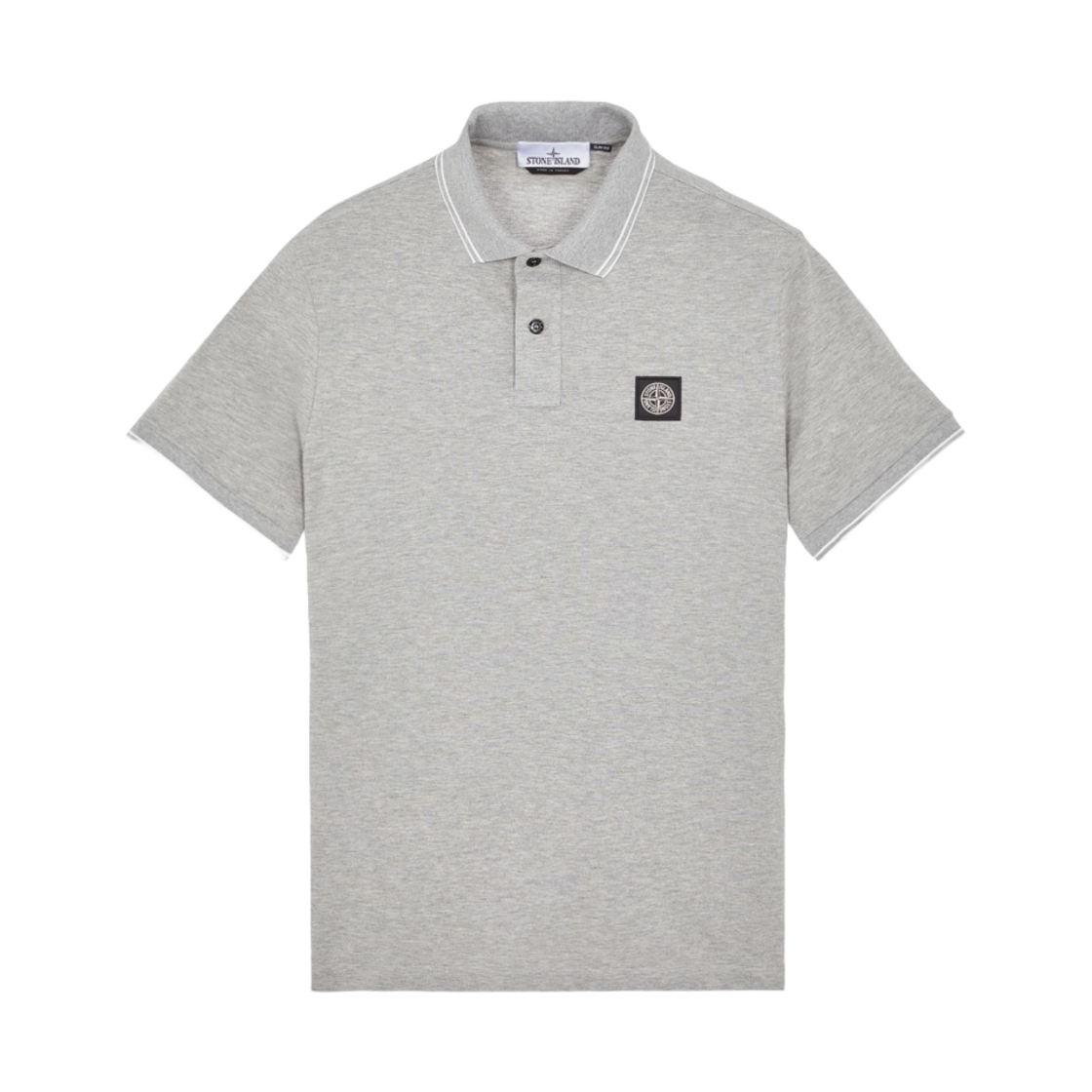 스톤 아일랜드 2SC18 스트레치 코튼 피케 숏슬리브 폴로 셔츠 더스티 멜란지 - 23SS(Stone Island 2SC18 Stretch Cotton Pique Short Sleeve Polo Shirt Dust Melange - 23SS) - 1