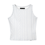 Safarispot Women 1/2 Knit Print Sleeveless Ivory