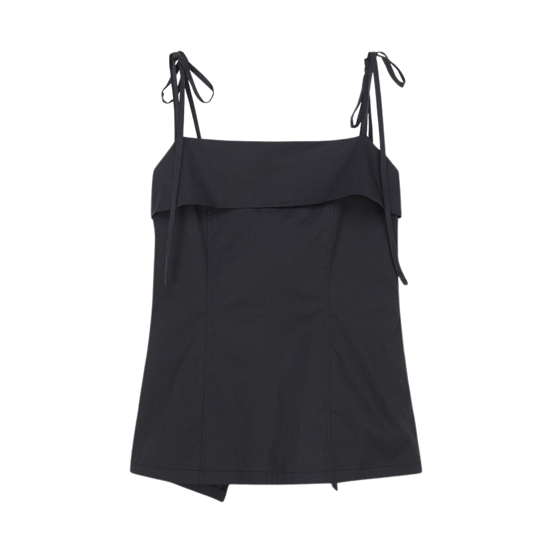 윤세 우먼 리본 스트링 블라우스 블랙