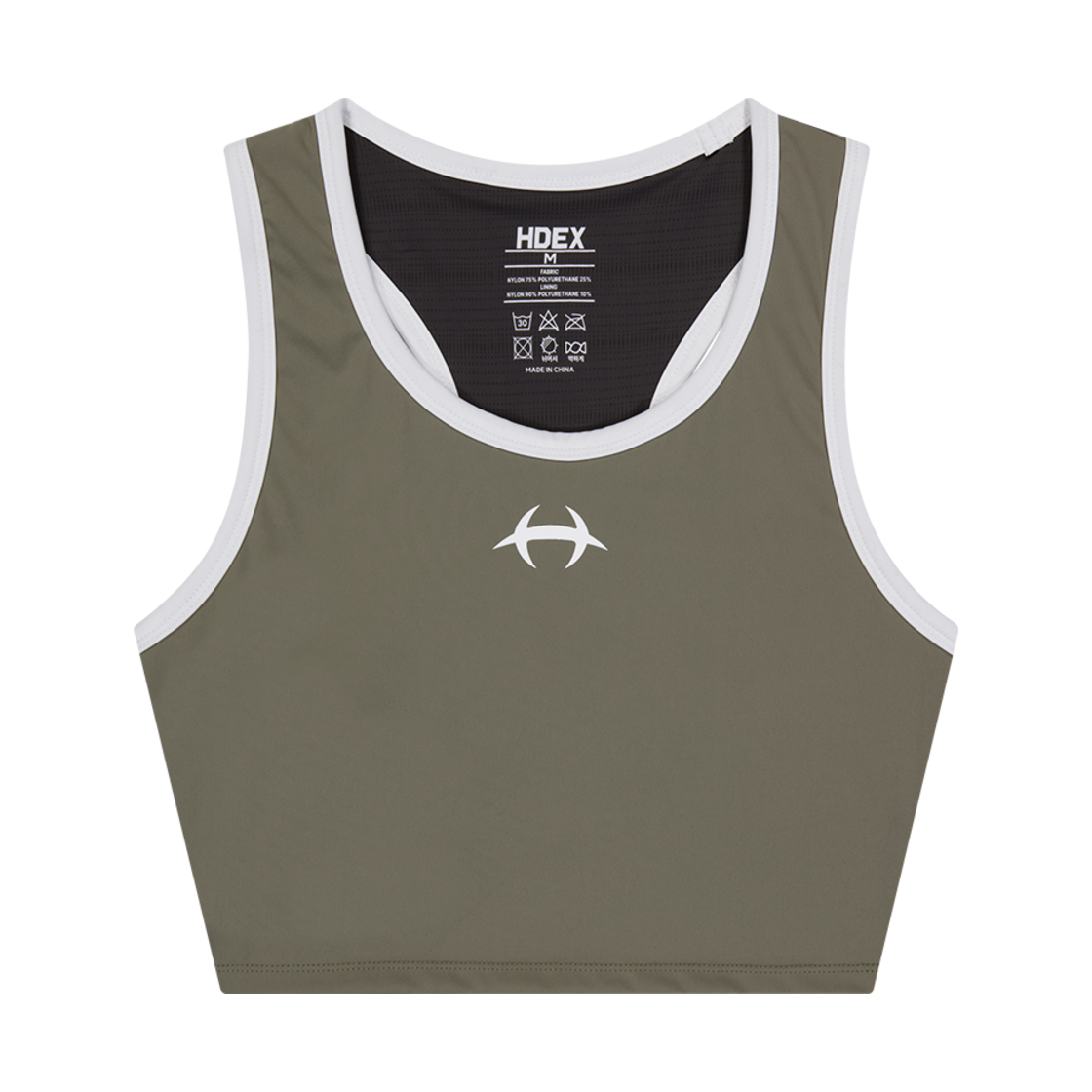 에이치덱스 우먼스 데일리 심볼 컨트라스트 브라탑 Taupe(HDEX Womens Daily Symbol Contrast Bra Top Taupe)
